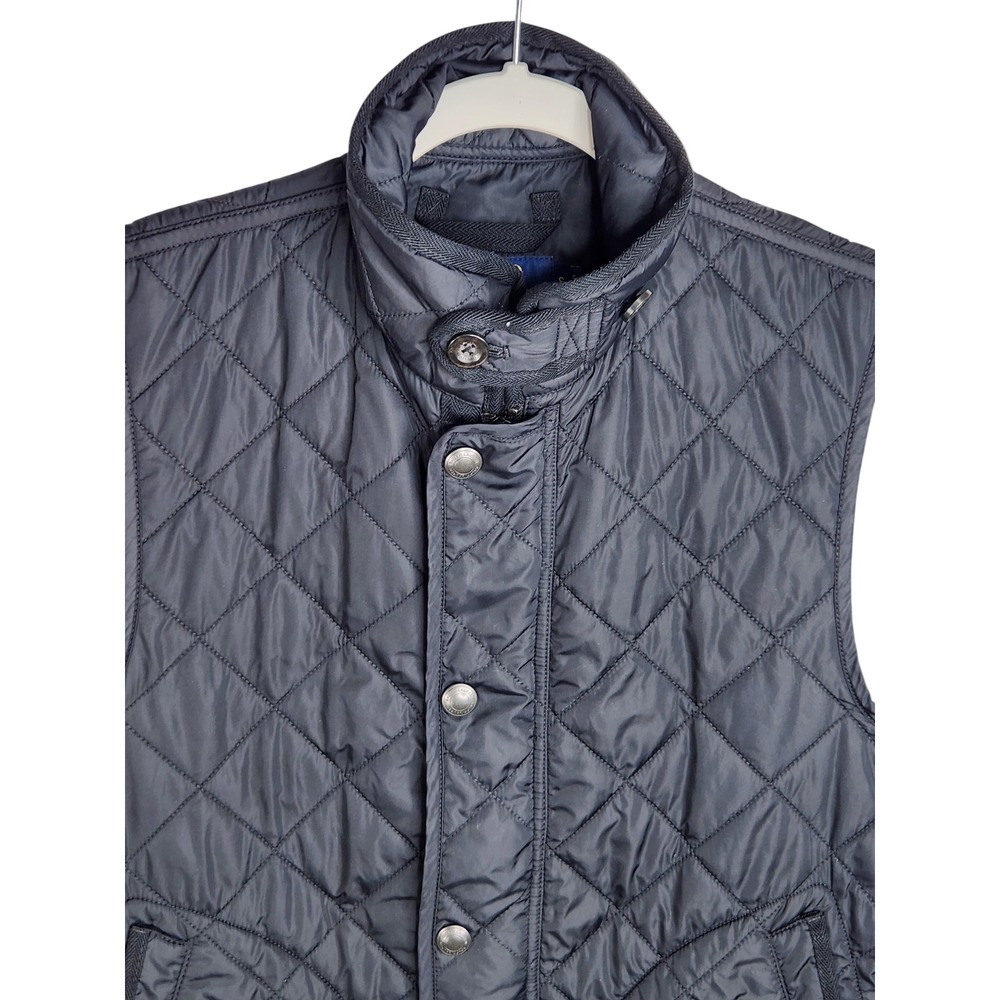 Polo Ralph Lauren Vest Men Small Black Diamond Quilted Mock Neck Full Zip Preppy - Picture 3 of 12
